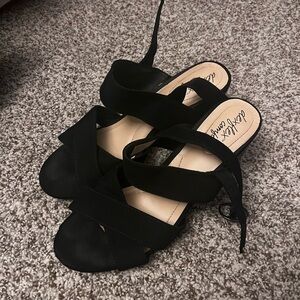 Women's Black Strappy Sandals